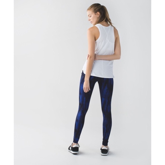 Lululemon Wunder Nightsky Harbor Blue Black Under Pant Full-On Luon Roll Down 6 - Picture 4 of 10